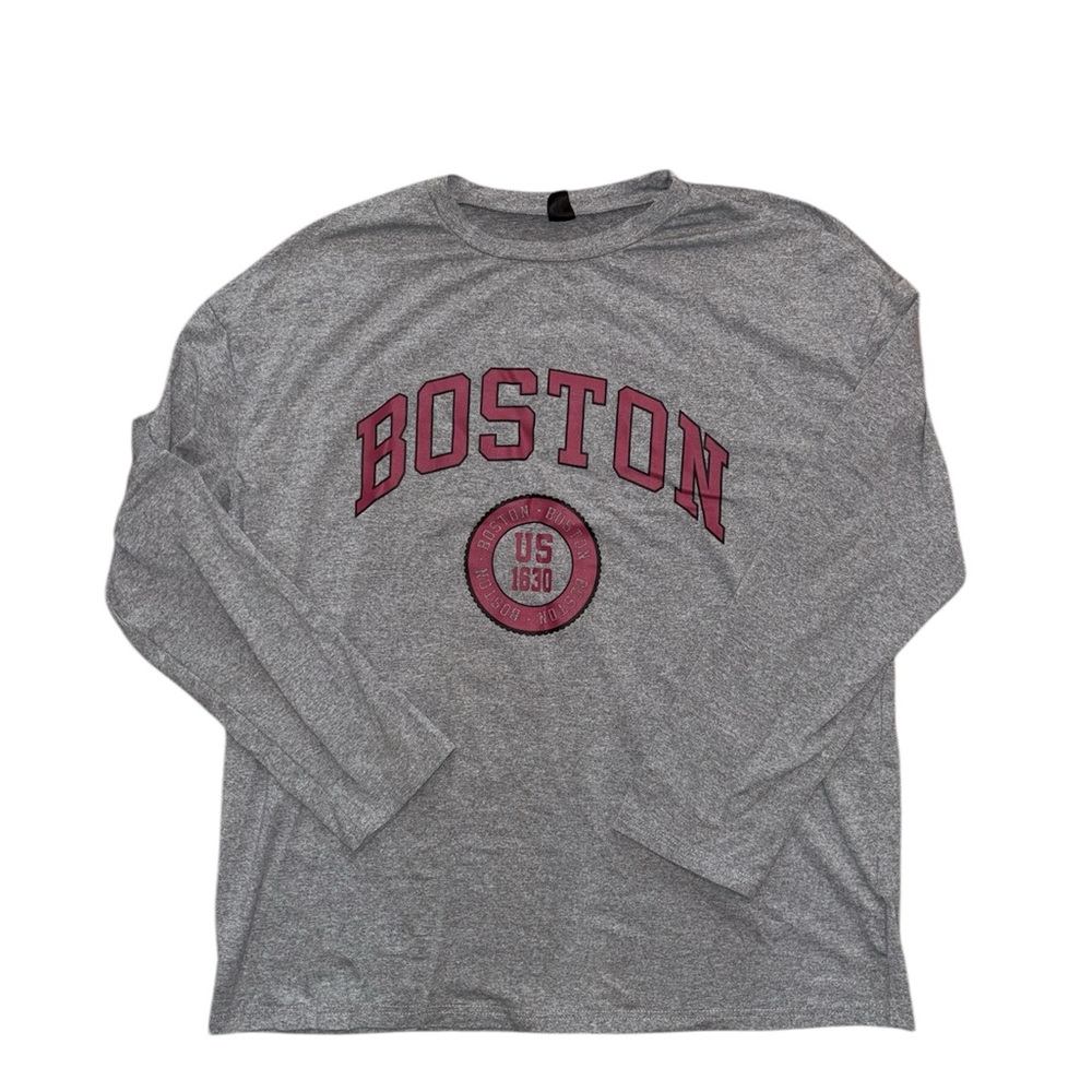 Gray Long Sleeve Boston Tee